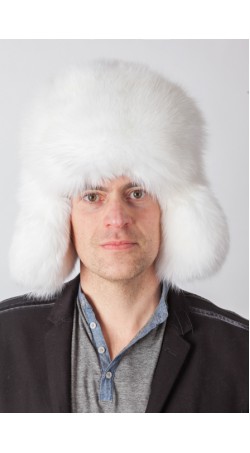 Arktikweissfuchspelz Mütze - russischen Stil 